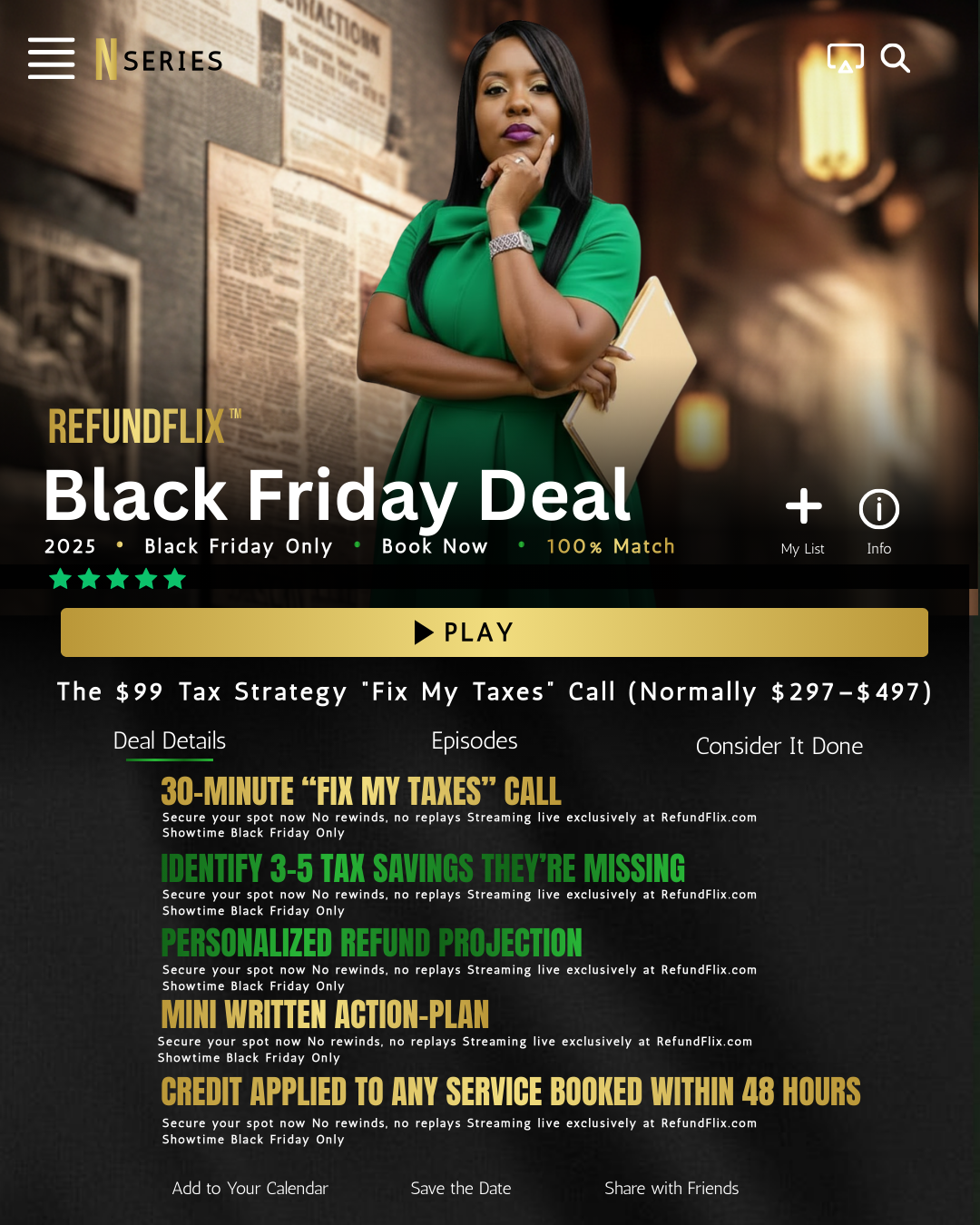 RefundFlix™ Black Friday Tax Strategy Call